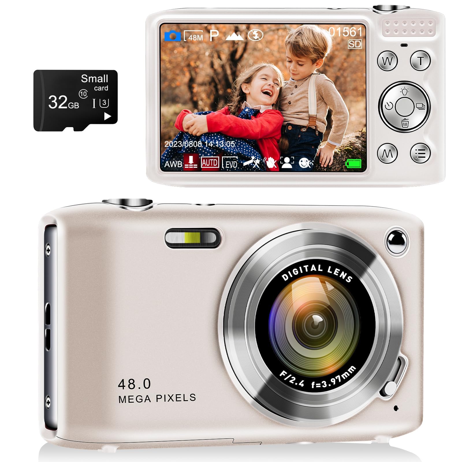 Amazon.com : Gold Digital Compact Camera - 48MP, 4K, 16X Zoom